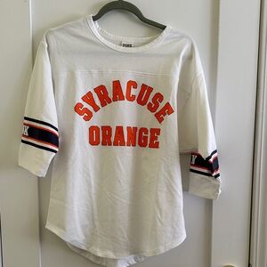 PINK Victoria's Secret White and Orange Syracuse Jersey